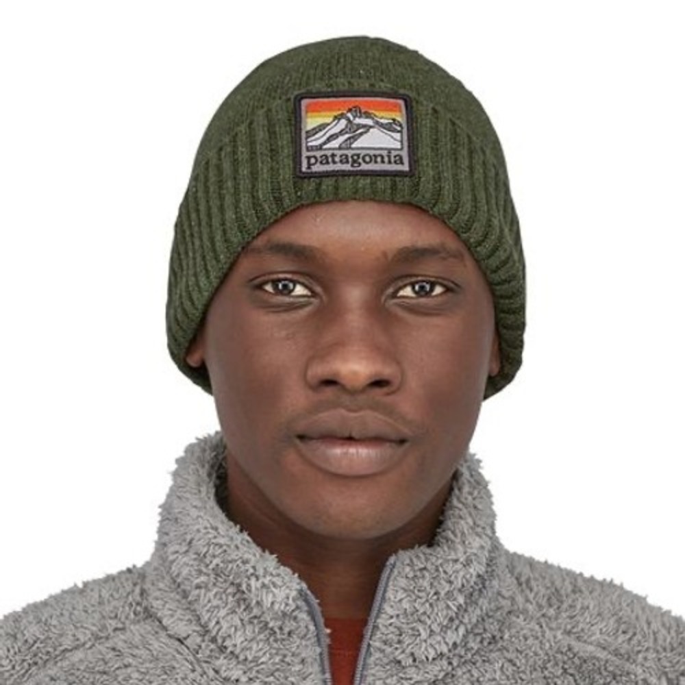 Patagonia Brodeo Beanie Knit Logo Ridge Pine Needle Green Unisex Winter Gorpcore